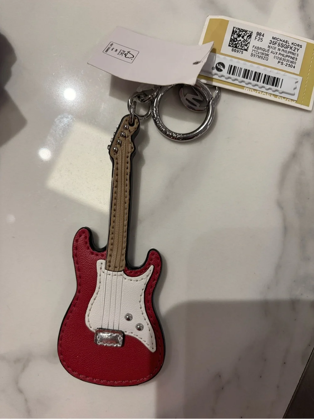 Michael Kors Red Guitar Keychain Phone Charm